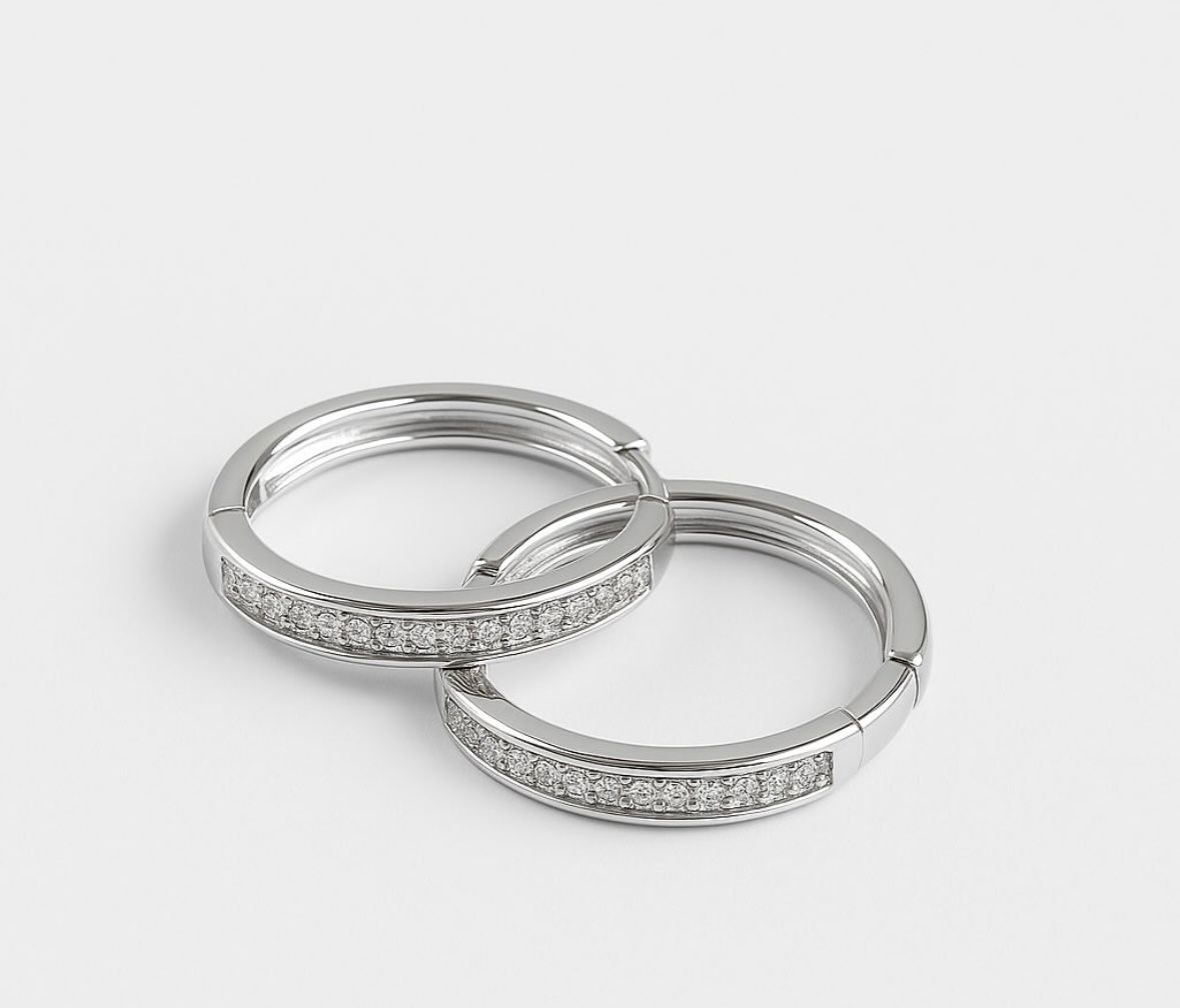 Hoop Earrings 18K White Gold