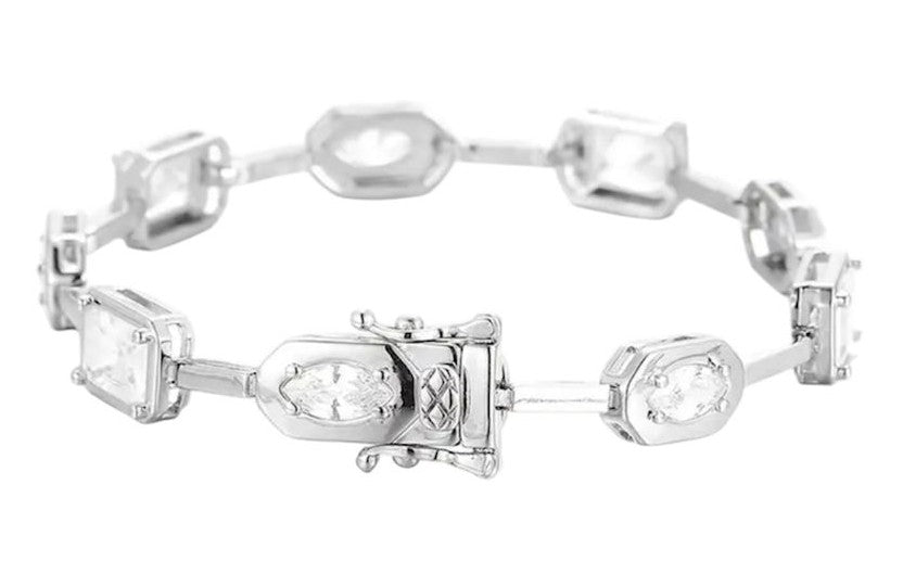 18K White Gold Plated CZ Bracelet