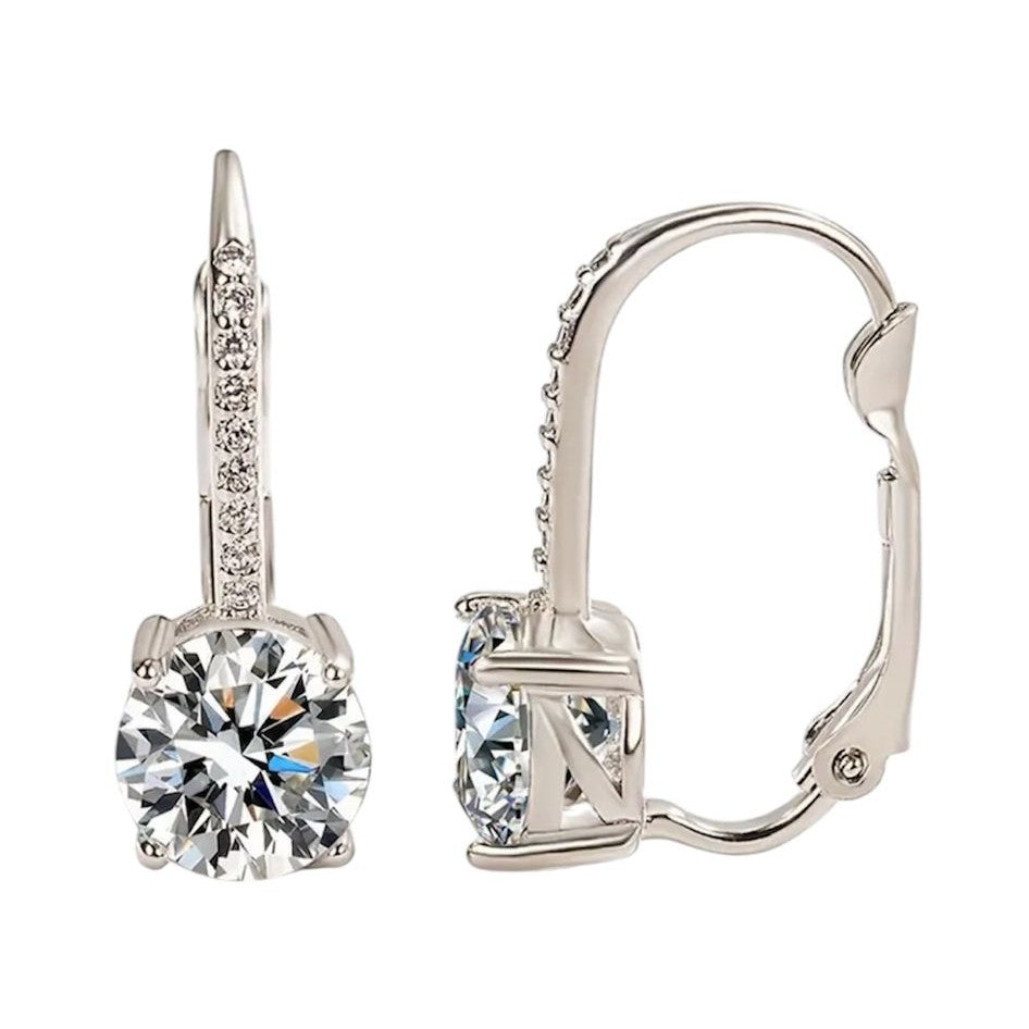 18K White Gold Plated CZ Earrings