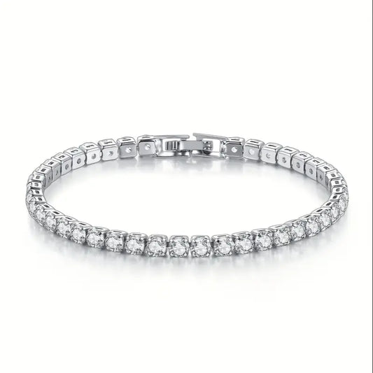 Rhodium Finish Tennis Bracelet
