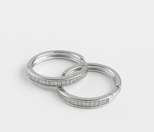 Hoop Earrings 18K White Gold