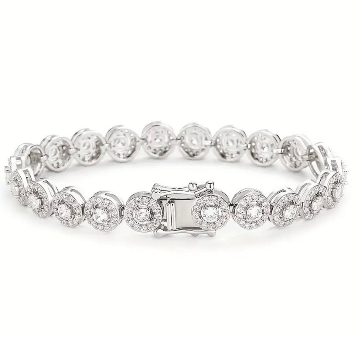 Tennis Bracelet 18K White Gold Plated CZ