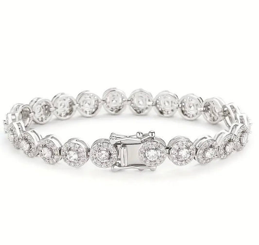 Tennis Bracelet 18K White Gold Plated CZ