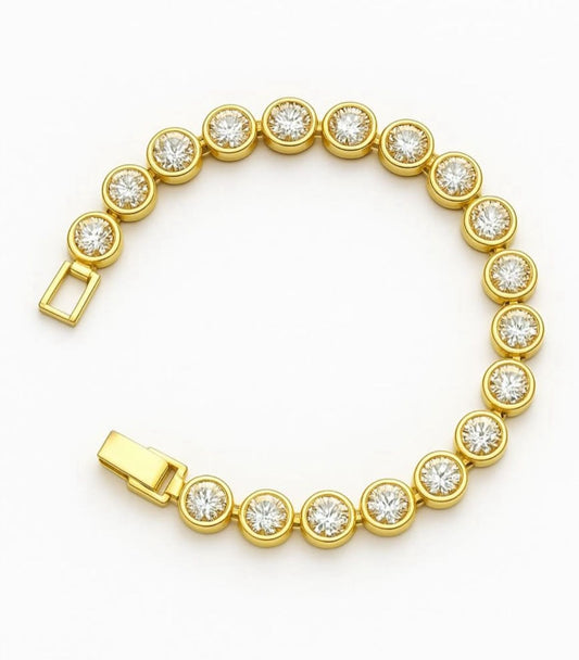18K Gold Plated Tennis Bracelet CZ