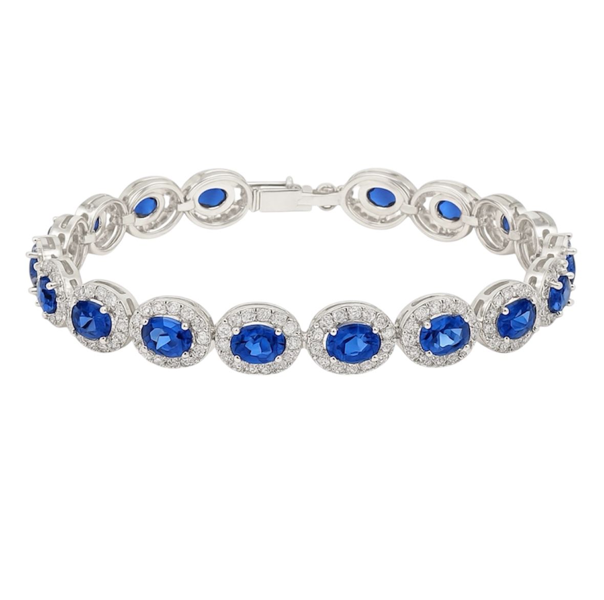 Tennis Blue Sapphire CZ Bracelet