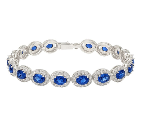 Tennis Blue Sapphire CZ Bracelet