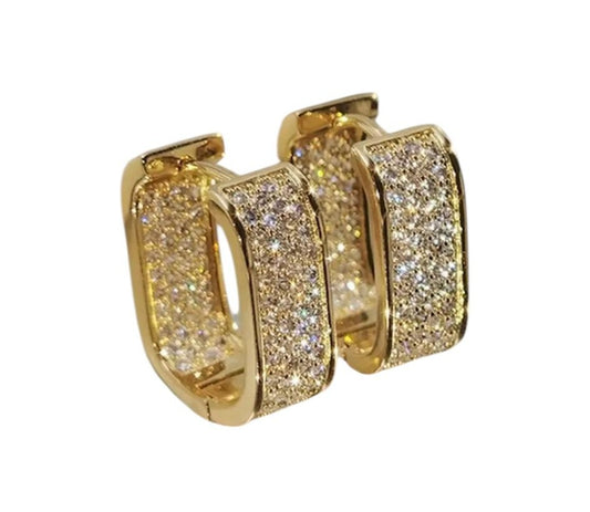 18K Gold Plated CZ Hoops