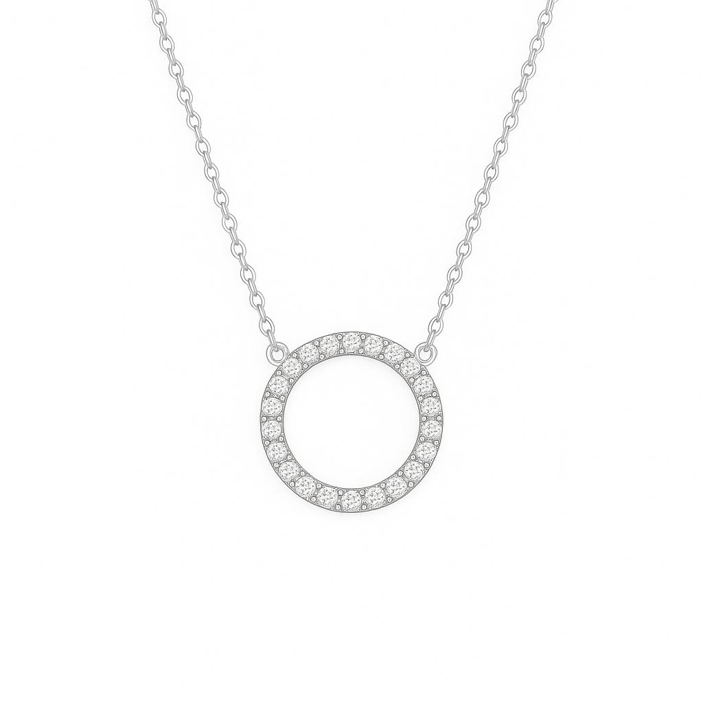 Rhodium Finish CZ Necklace