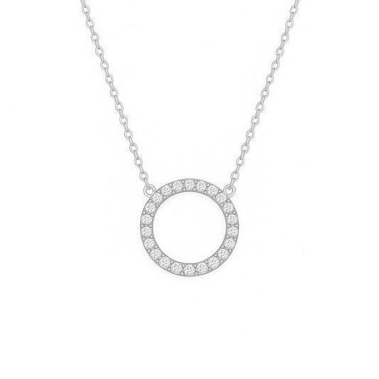 Rhodium Finish CZ Necklace