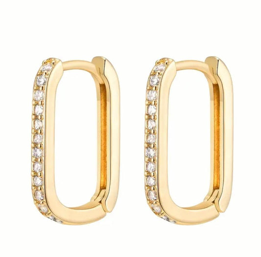 18k Gold Plated CZ Hoops