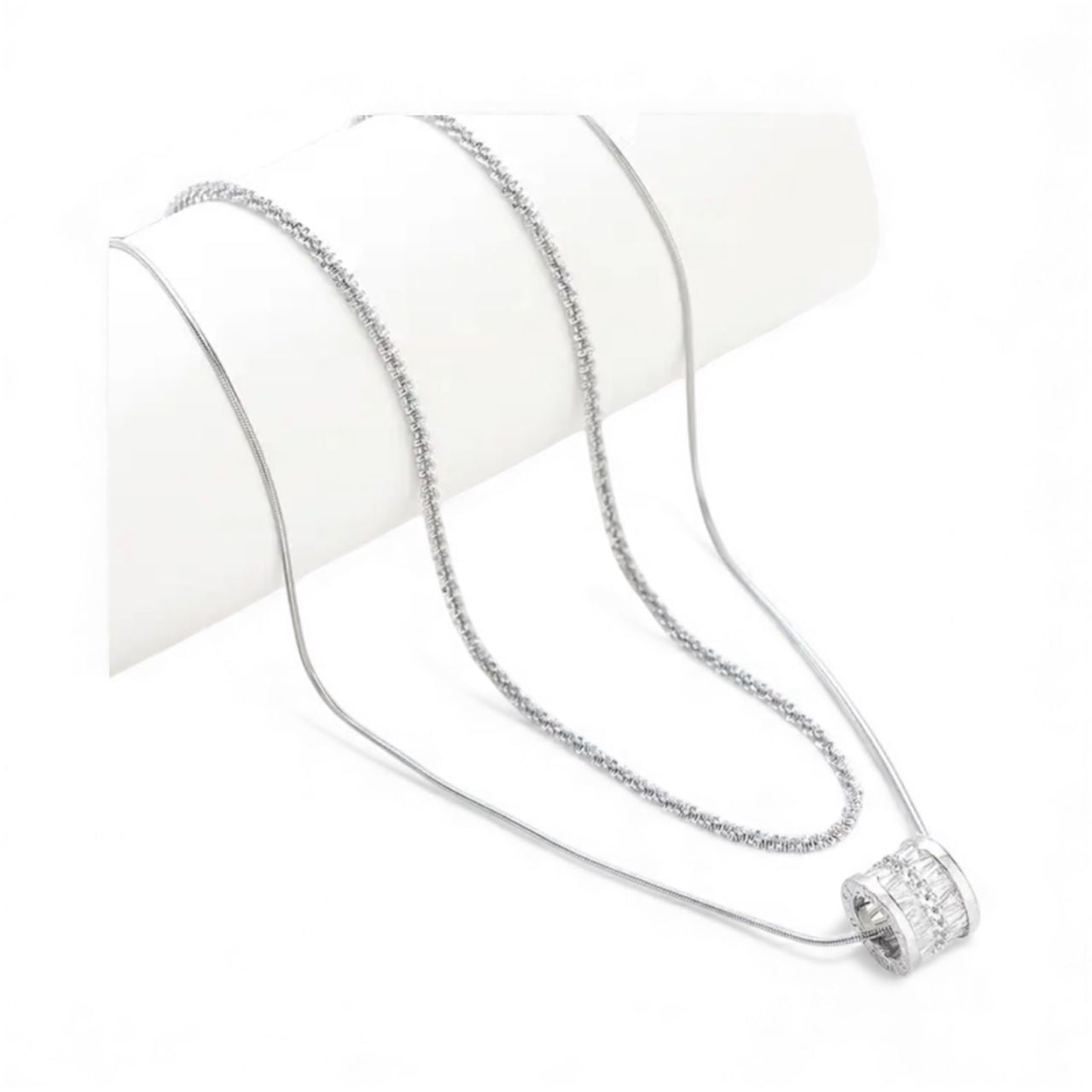 Rhodium Finish Necklace